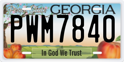 GA license plate PWM7840