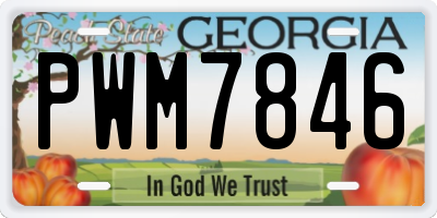 GA license plate PWM7846