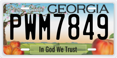 GA license plate PWM7849