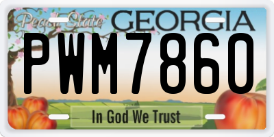 GA license plate PWM7860