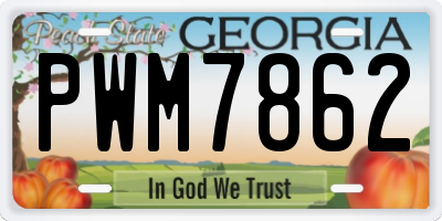 GA license plate PWM7862
