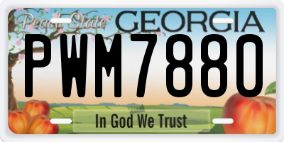 GA license plate PWM7880