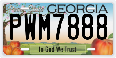GA license plate PWM7888