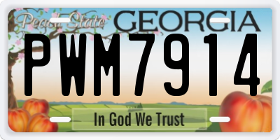 GA license plate PWM7914