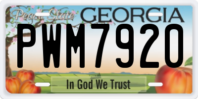 GA license plate PWM7920
