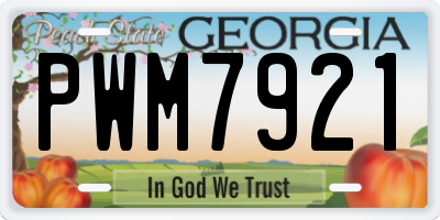 GA license plate PWM7921