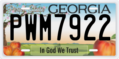 GA license plate PWM7922