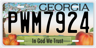 GA license plate PWM7924