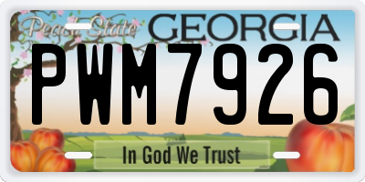 GA license plate PWM7926