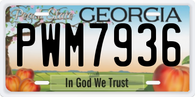 GA license plate PWM7936
