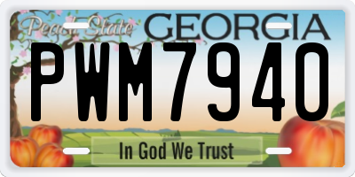 GA license plate PWM7940