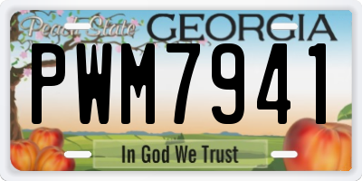 GA license plate PWM7941