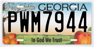 GA license plate PWM7944