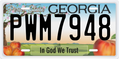 GA license plate PWM7948