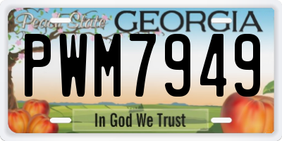 GA license plate PWM7949