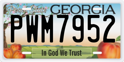 GA license plate PWM7952