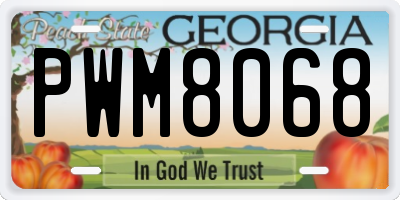 GA license plate PWM8068