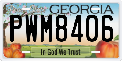 GA license plate PWM8406