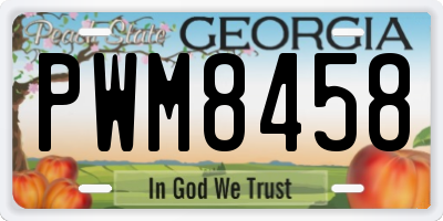 GA license plate PWM8458