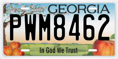 GA license plate PWM8462