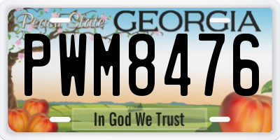 GA license plate PWM8476