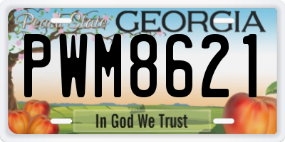 GA license plate PWM8621