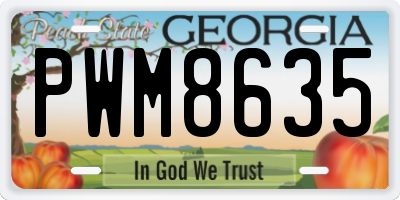 GA license plate PWM8635