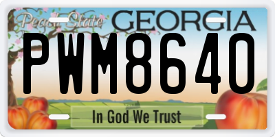 GA license plate PWM8640