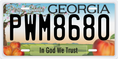 GA license plate PWM8680