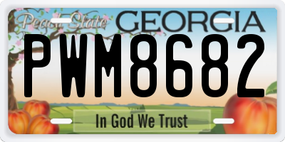 GA license plate PWM8682