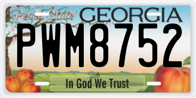 GA license plate PWM8752