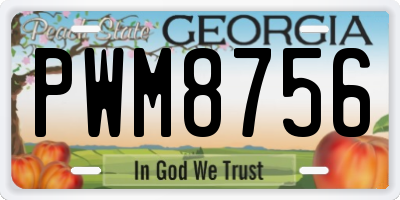 GA license plate PWM8756
