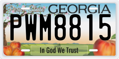 GA license plate PWM8815
