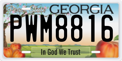 GA license plate PWM8816