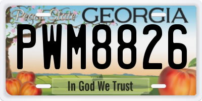 GA license plate PWM8826