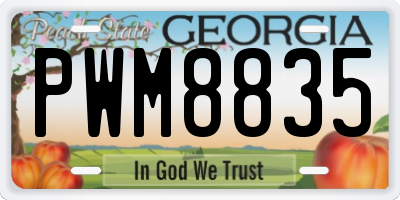 GA license plate PWM8835