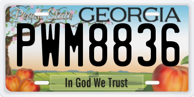 GA license plate PWM8836