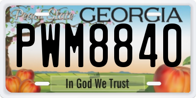 GA license plate PWM8840