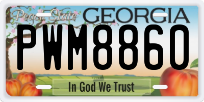 GA license plate PWM8860