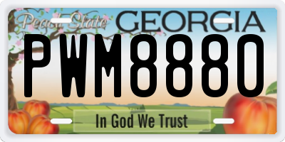 GA license plate PWM8880