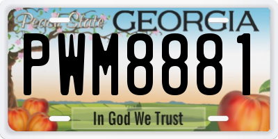 GA license plate PWM8881