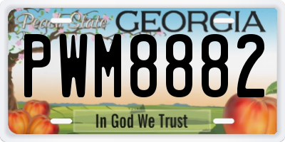 GA license plate PWM8882