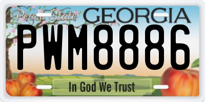 GA license plate PWM8886