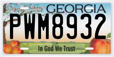 GA license plate PWM8932