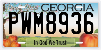 GA license plate PWM8936