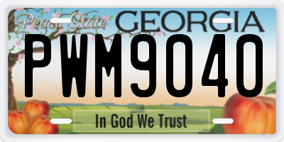 GA license plate PWM9040