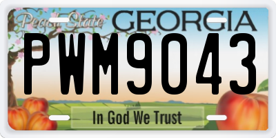 GA license plate PWM9043