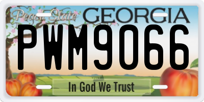 GA license plate PWM9066