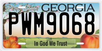 GA license plate PWM9068