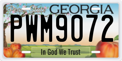 GA license plate PWM9072
